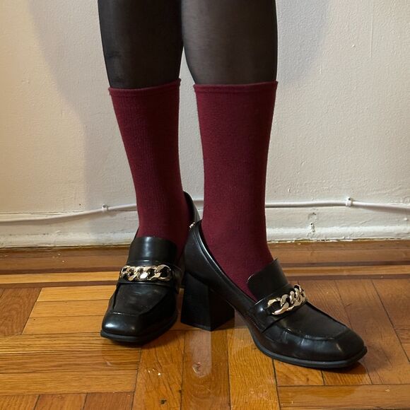 Nine West Block Heel Loafer Zinga Gold Chain 12US - Picture 2 of 6